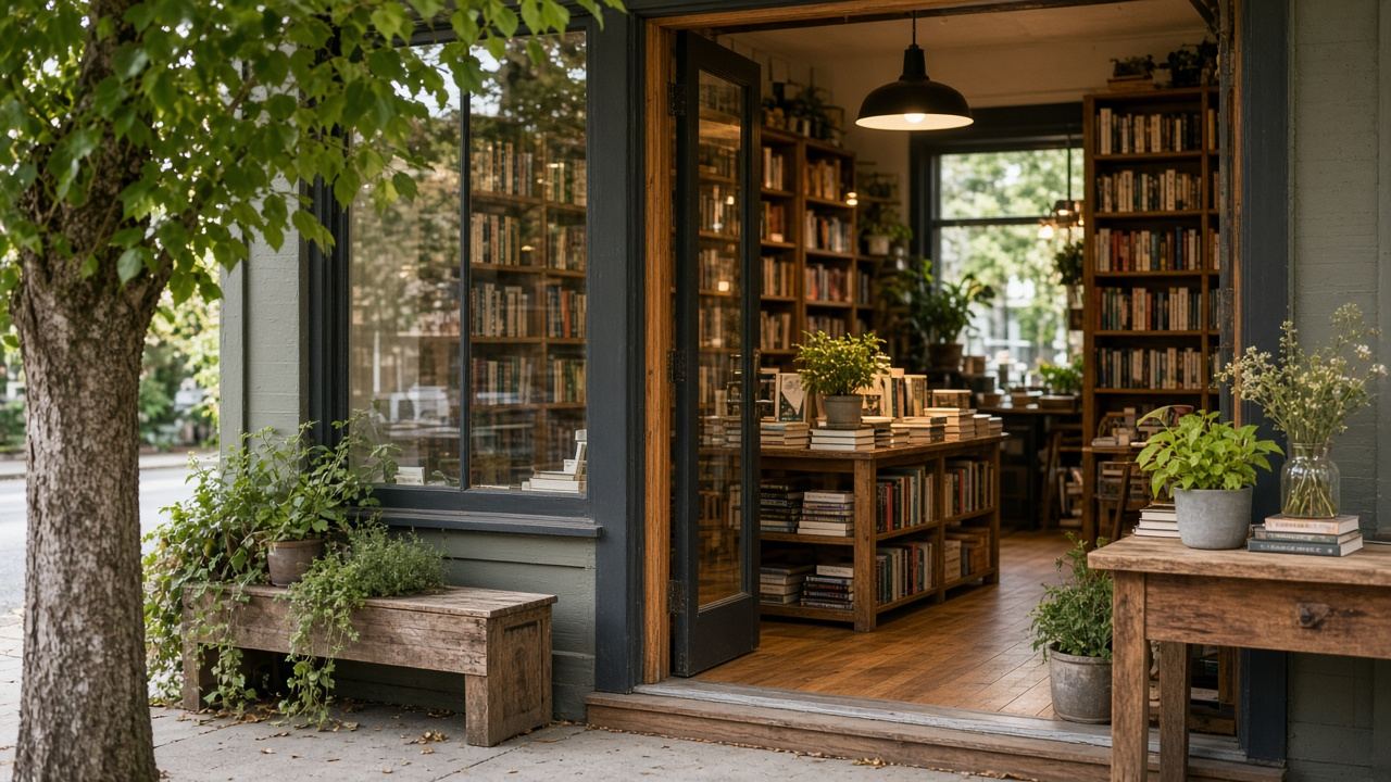 Independent bookstore workspace at Megalilleg Studio